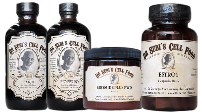 Image of popular herbalist, Dr. Sebi's products